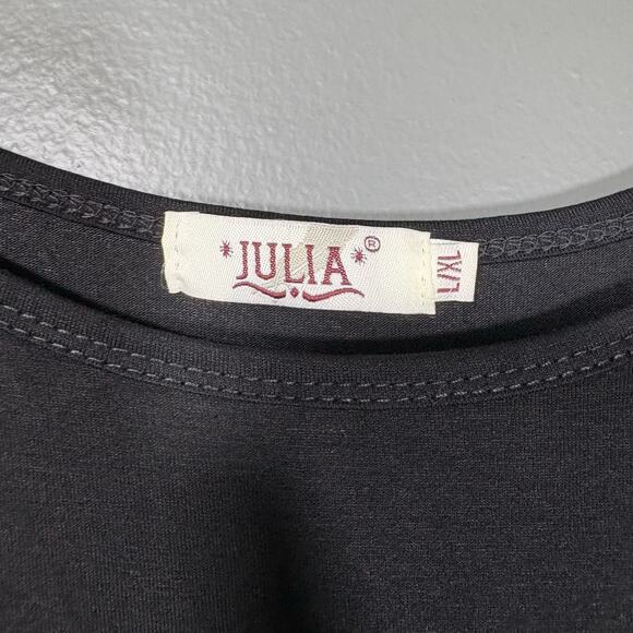 Julia Women's Dopamine Rhinestone Bling Cat Black Top - Size L/XL - Whimsygoth - Picture 3 of 8